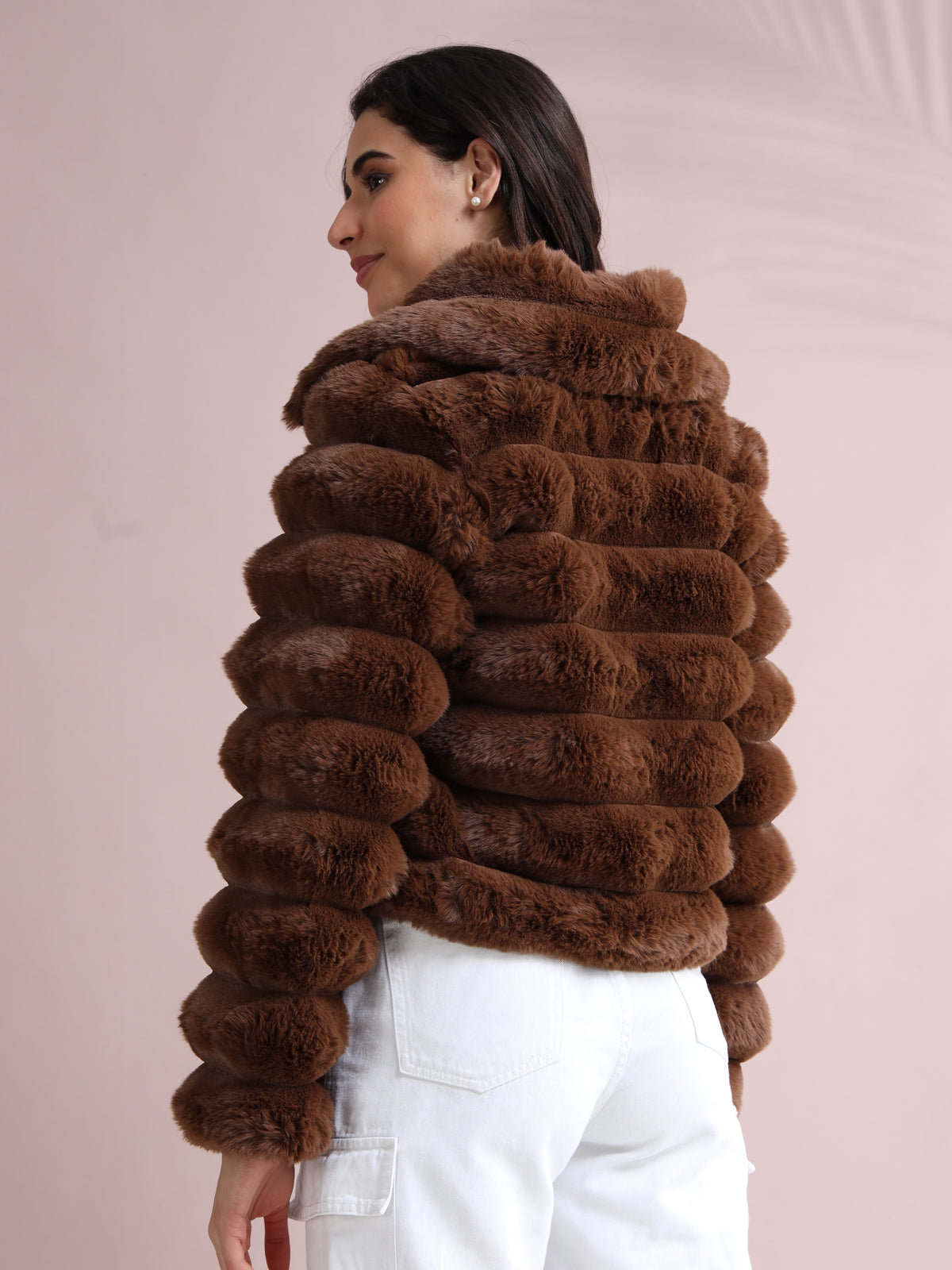 Women's Premium Faux Fur Jacket | Brown