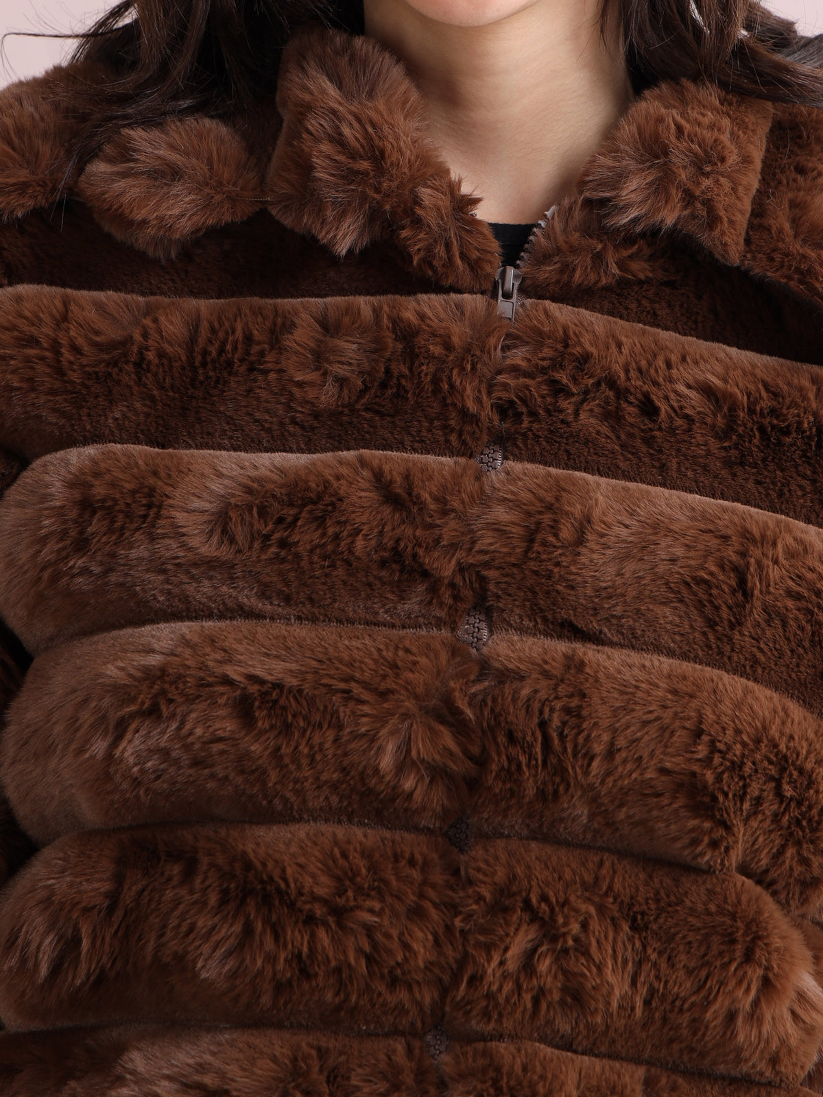 Women's Premium Faux Fur Jacket | Brown