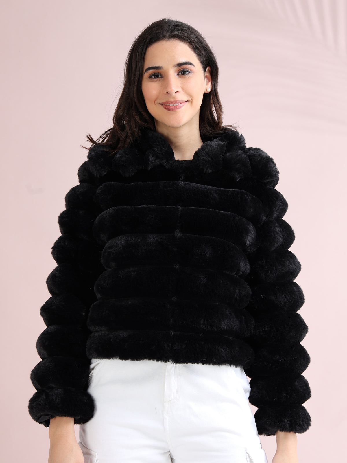 Women's Premium Faux Fur Jacket |Black