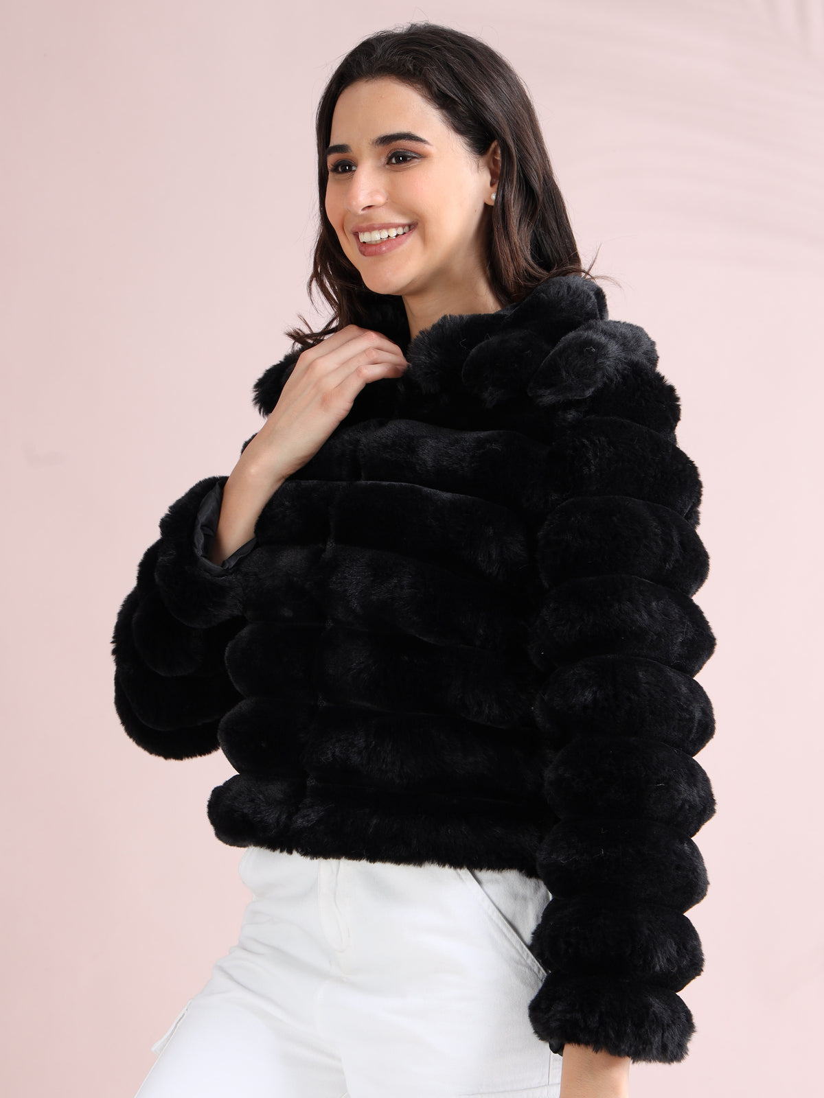 Women's Premium Faux Fur Jacket |Black
