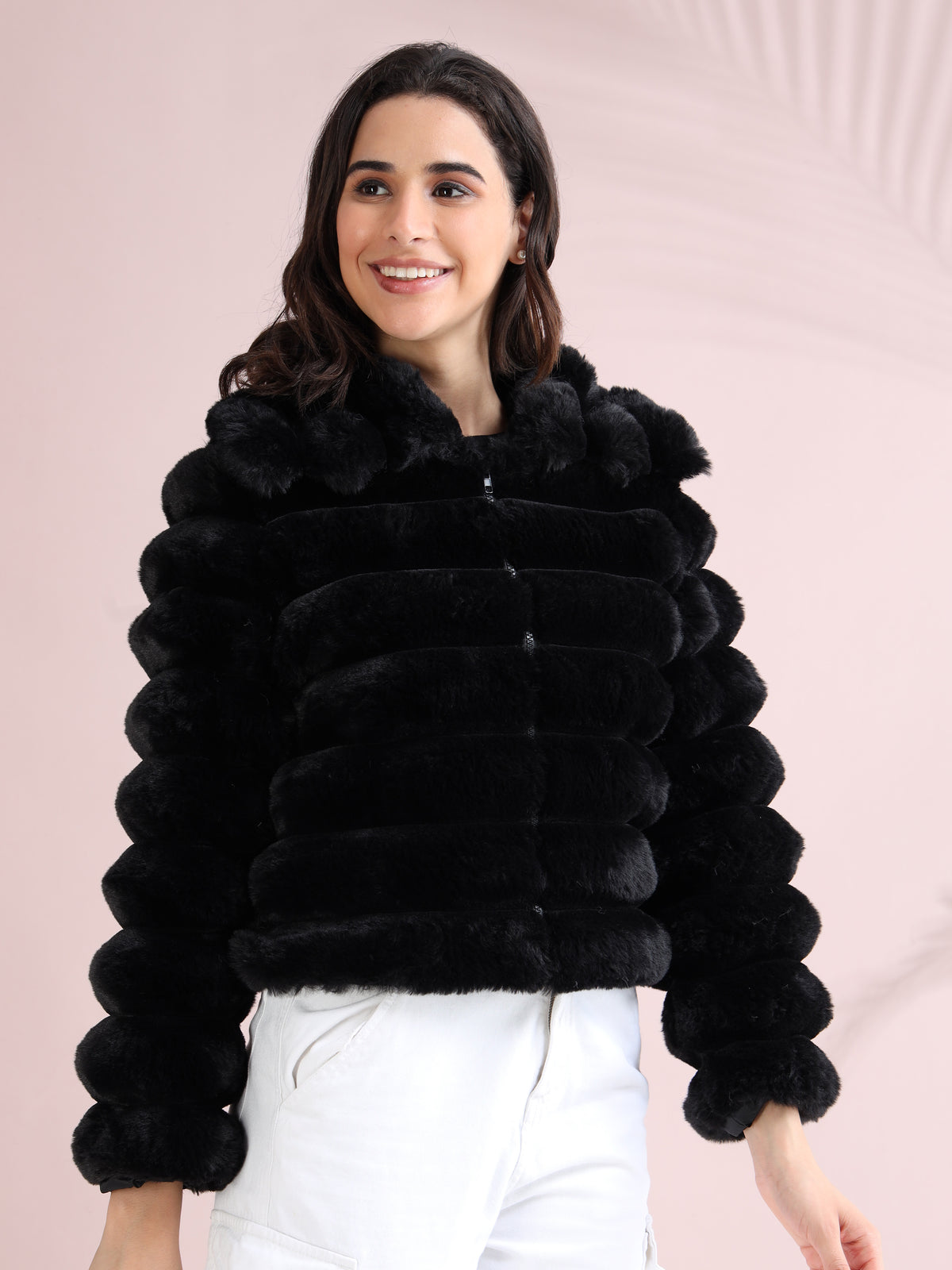 Women's Premium Faux Fur Jacket |Black
