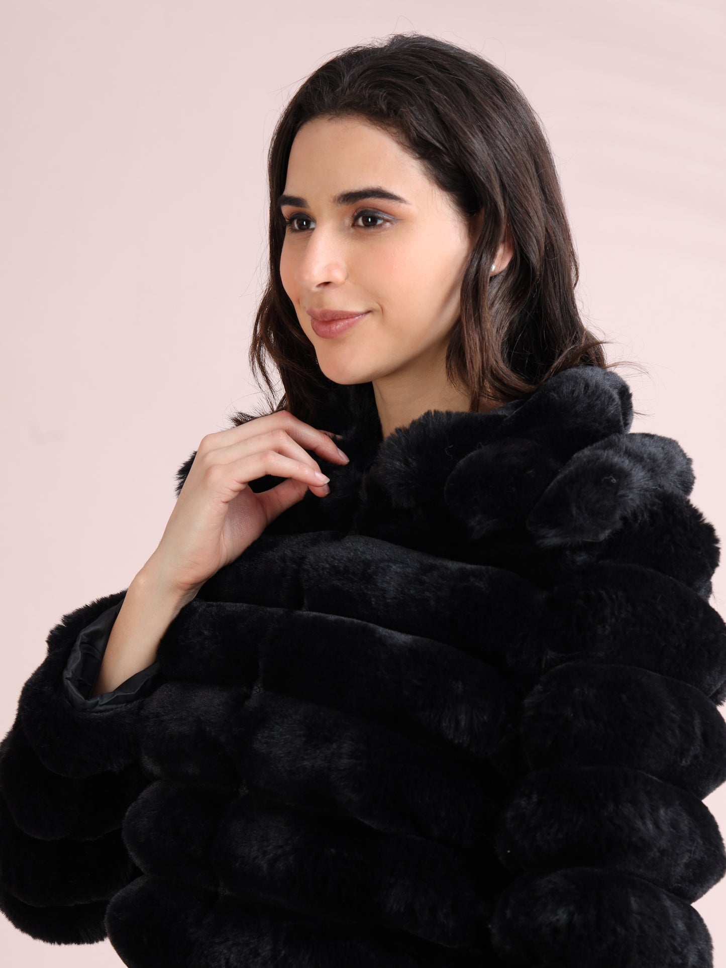 Women's Premium Faux Fur Jacket |Black