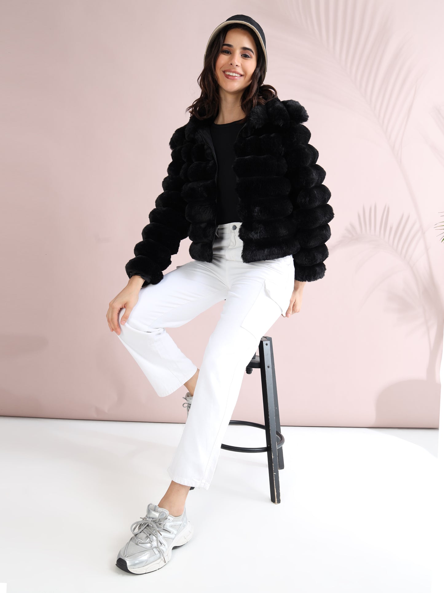 Women's Premium Faux Fur Jacket |Black