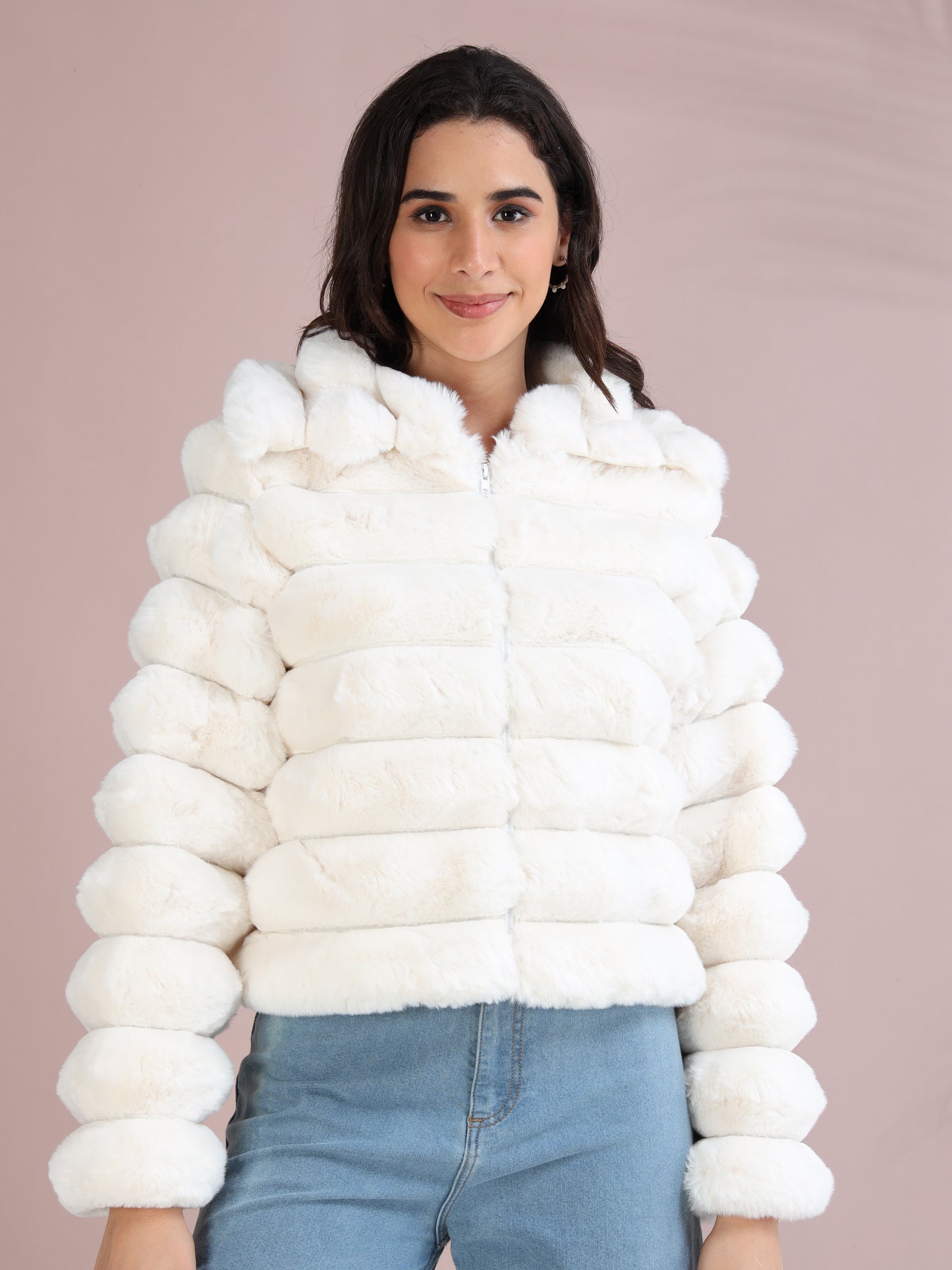 Women's Premium Faux Fur Jacket | White