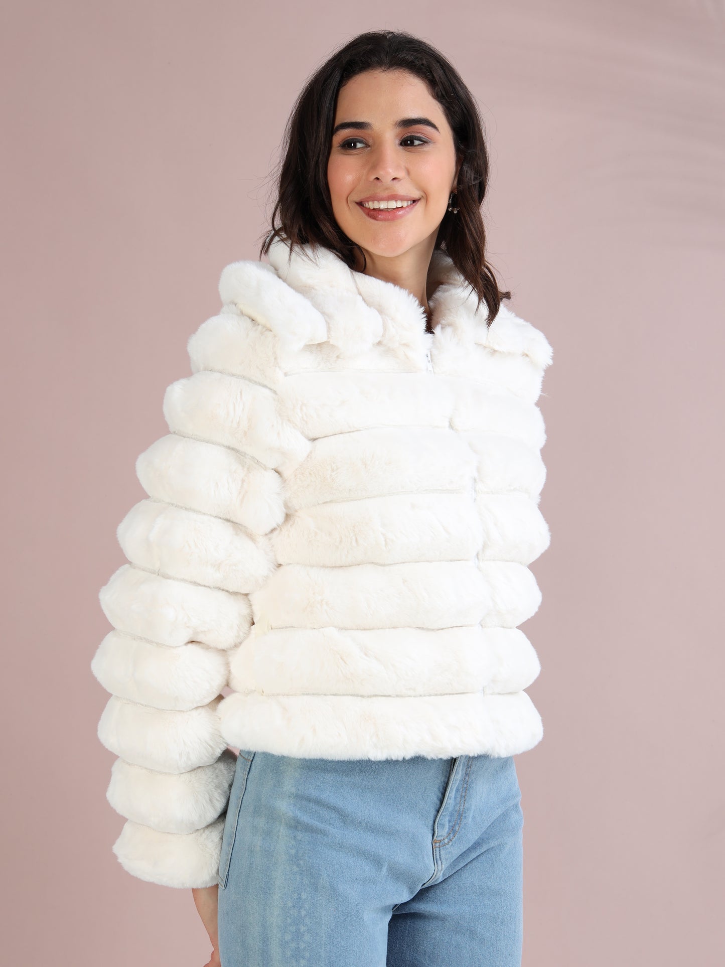 Women's Premium Faux Fur Jacket | White