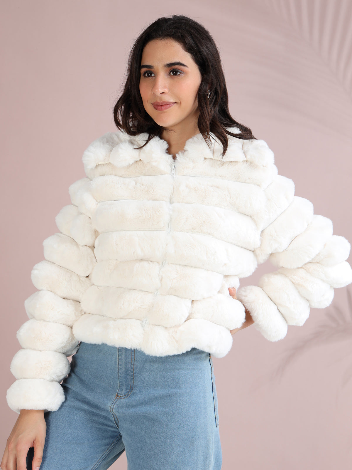 Women's Premium Faux Fur Jacket | White
