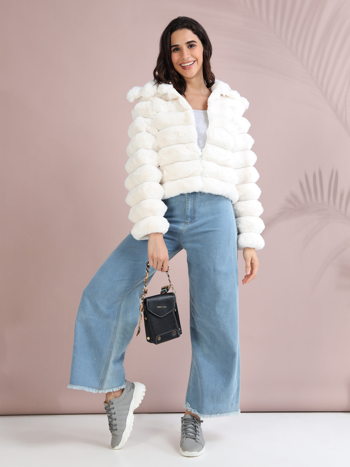 Women's Premium Faux Fur Jacket | White