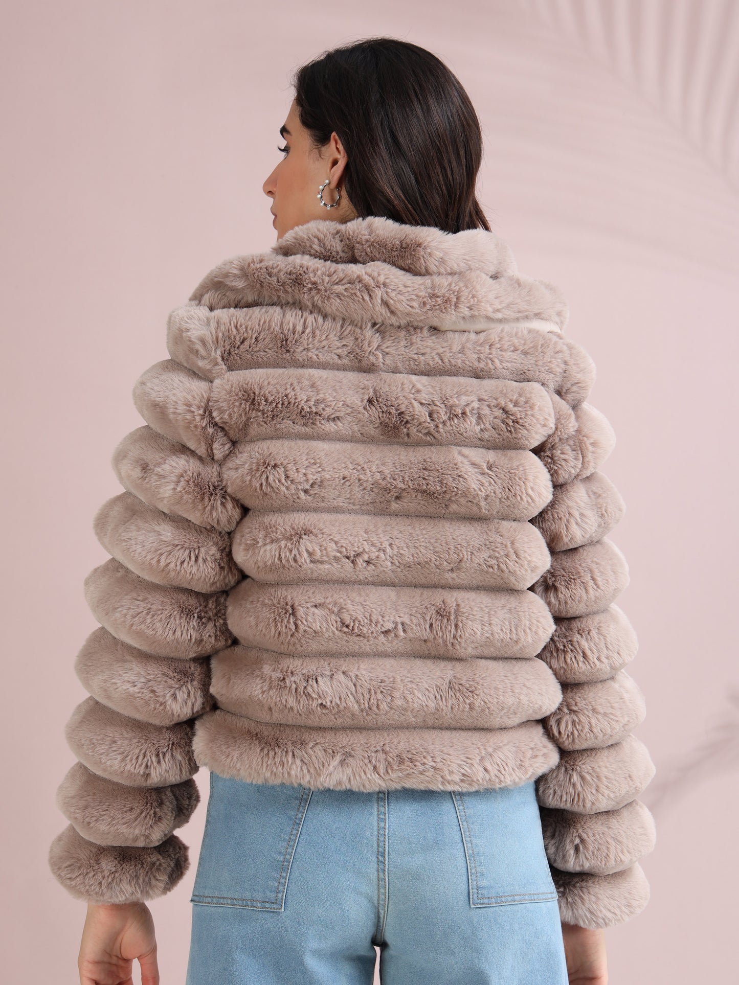 Women's Premium Faux Fur Jacket | Light Brown