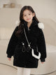 Girls' Premium Faux Fur Hooded Winter Jacket | Black