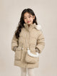 Girls' Premium Faux Fur Hooded Winter Jacket | Cream