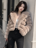 MAFFLE Women's Luxe Faux Fur Cropped Jacket | Light Brown