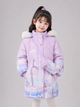 Girls' Elsa Print Hooded Winter Jacket | Purple