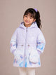 Girls' Princess Print Hooded Winter Jacket | Blue