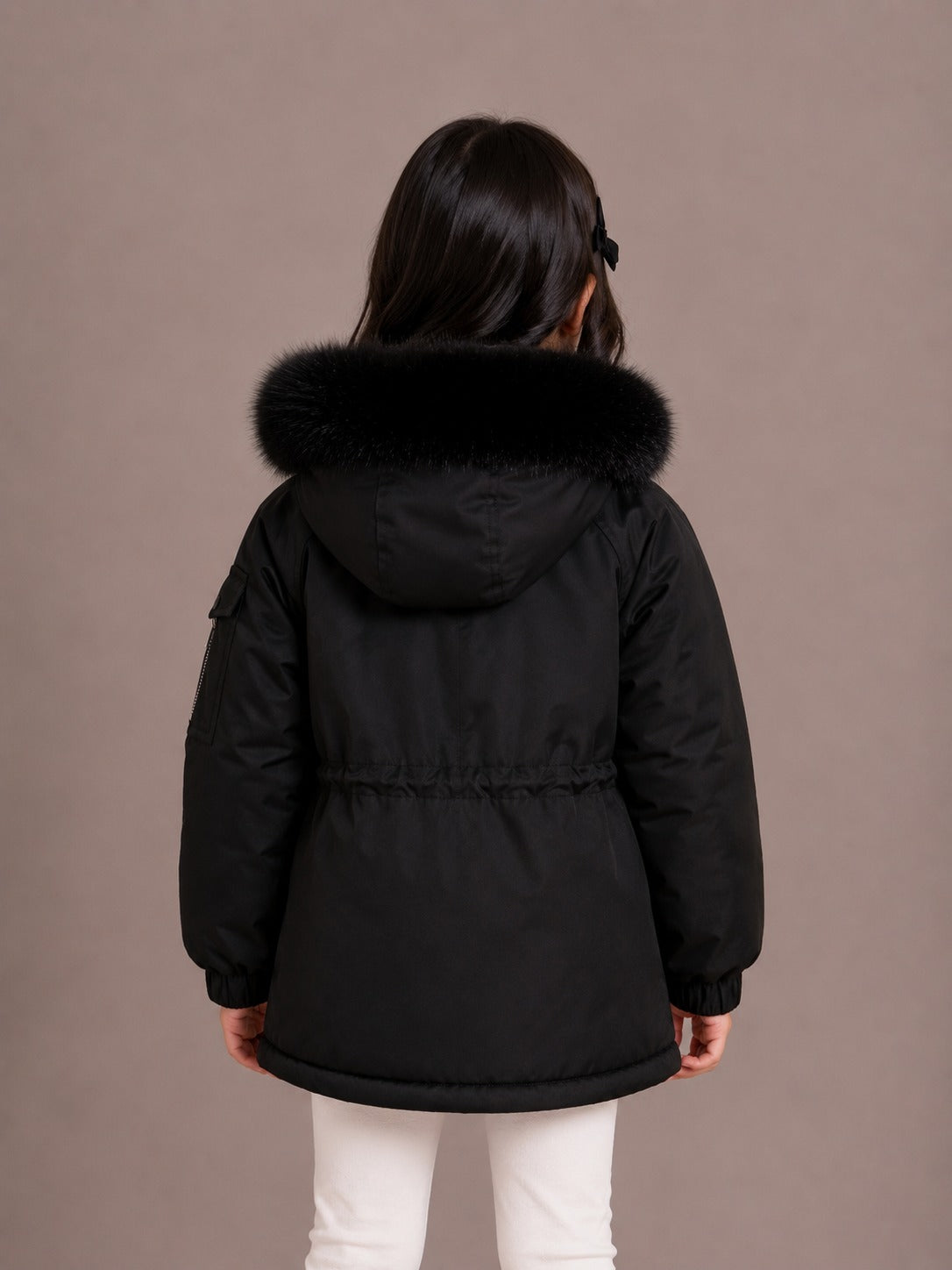 Girls' Premium Hooded Winter Jacket | Black