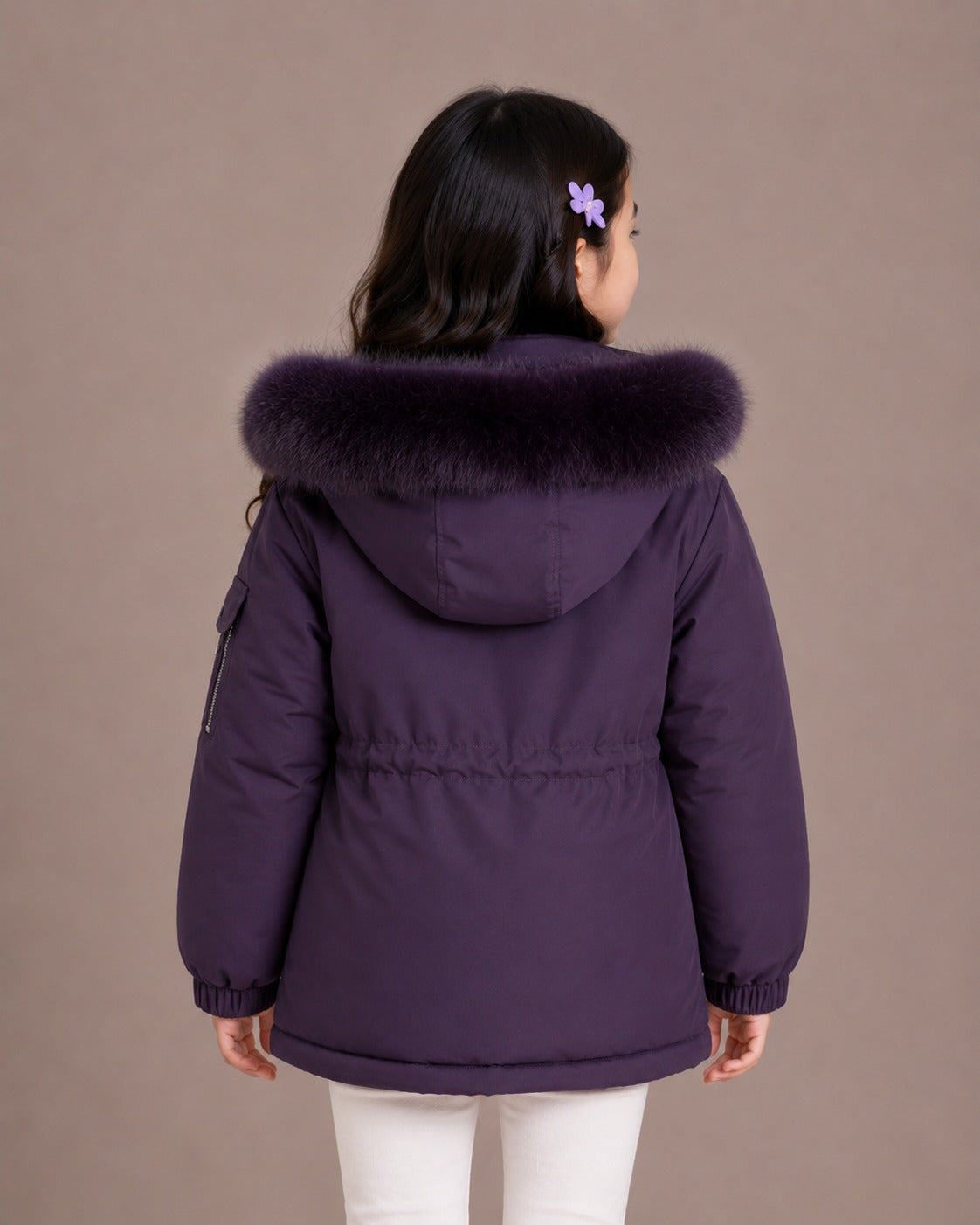 Girls' Premium Hooded Winter Jacket | Purple