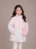 Girls' Unicorn Print Hooded Winter Jacket | Pink