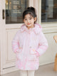 Girls' Butterfly Print Hooded Winter Jacket | Pink