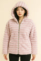 Peach Faux Fur Hooded Winter Jacket