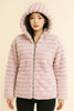 Peach Faux Fur Hooded Winter Jacket