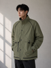 Men's Green High-Neck Bikers Jacket