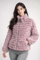 Women Lavender Faux Fur Winter Jacket for women“ Soft  Zip-Up Warm Coat